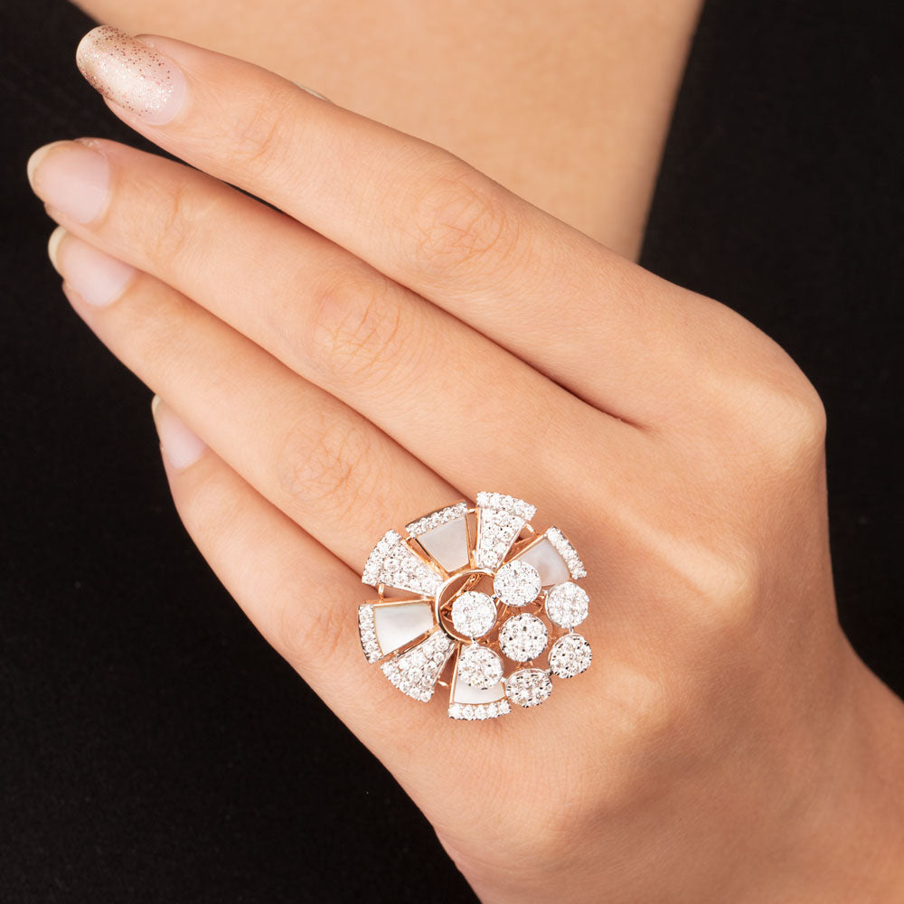 18K Rose Gold Diamond Ring - 1.79ct VVS-VS-GH with Colour Stones