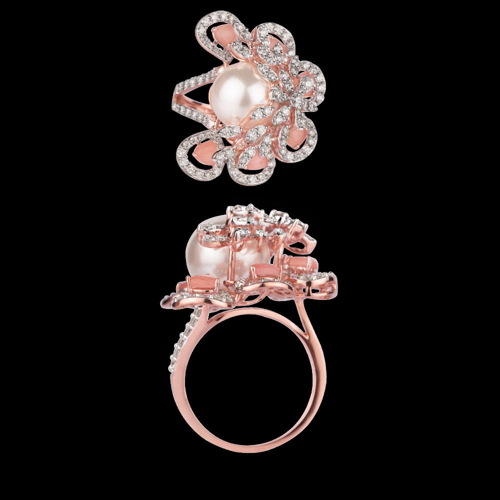 18K Rose Gold Diamond Ring - 1.5ct VVS-VS-GH with Colour Stones