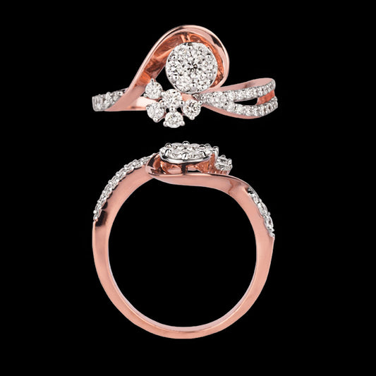 18K Rose Gold Diamond Ring - 0.47ct VVS-VS-GH