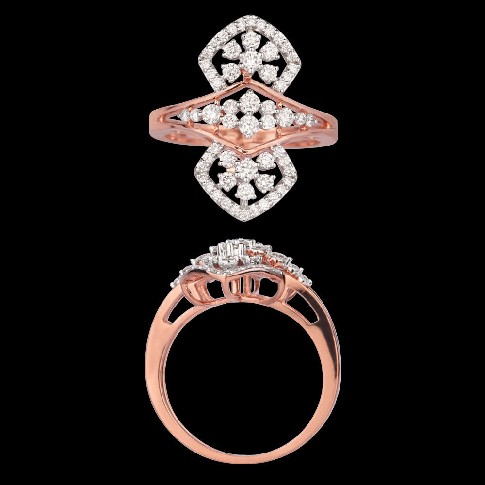 18K Rose Gold Diamond Ring - 0.72ct VVS-VS-GH