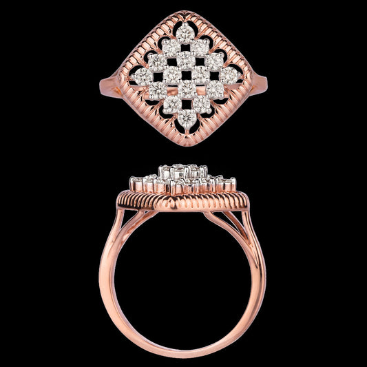 18K Rose Gold Diamond Ring - 0.537ct VVS-VS-JK