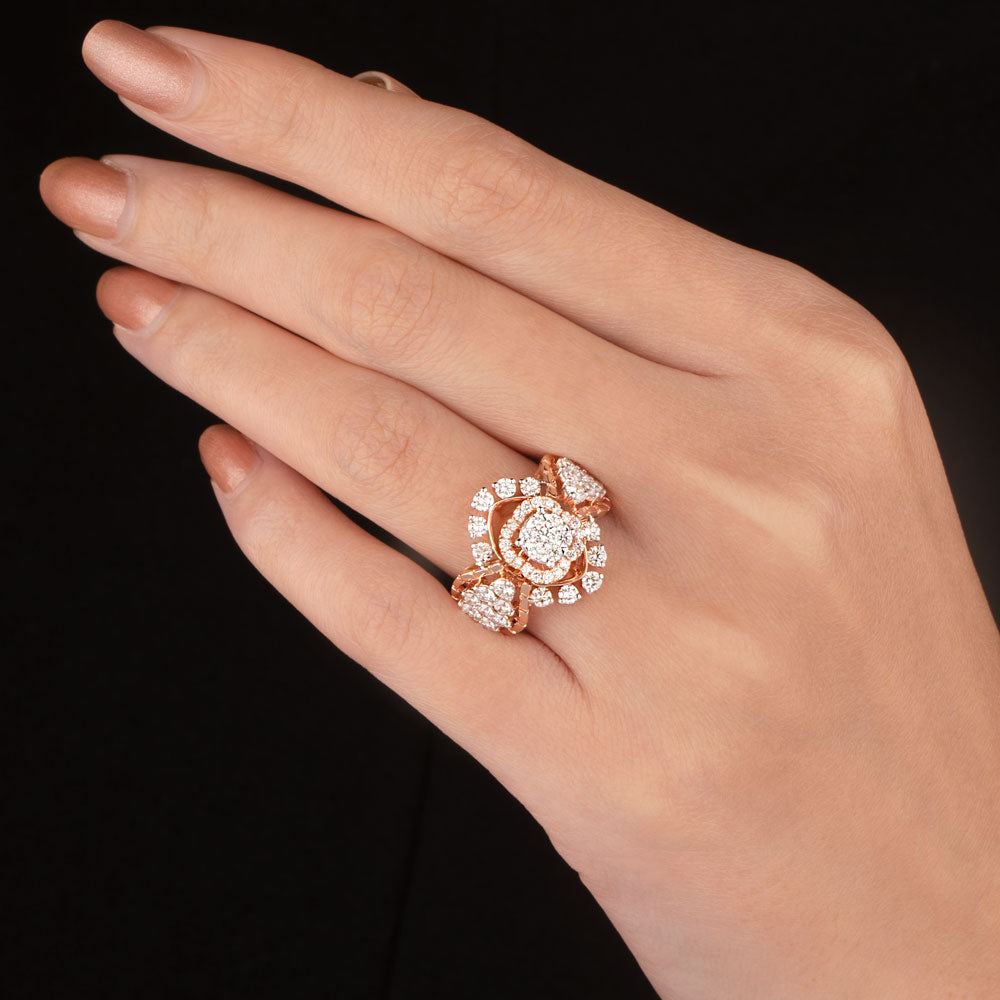 18K Rose Gold Diamond Ring - 1.35ct VVS-VS-GH
