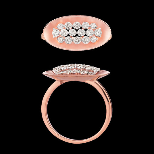 18K Rose Gold Diamond Ring - 0.509ct VVS-VS-IJ