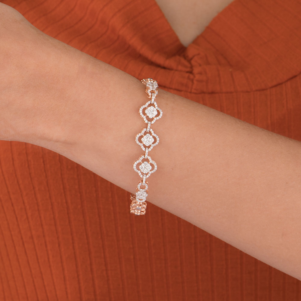 18K Rose Gold Diamond Bracelet - 1.647ct VVS-VS-GH