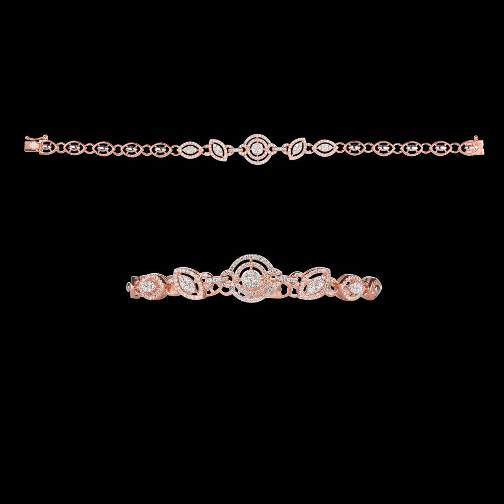 14K Rose Gold Diamond Bracelet - 1.186ct VVS-VS-GH