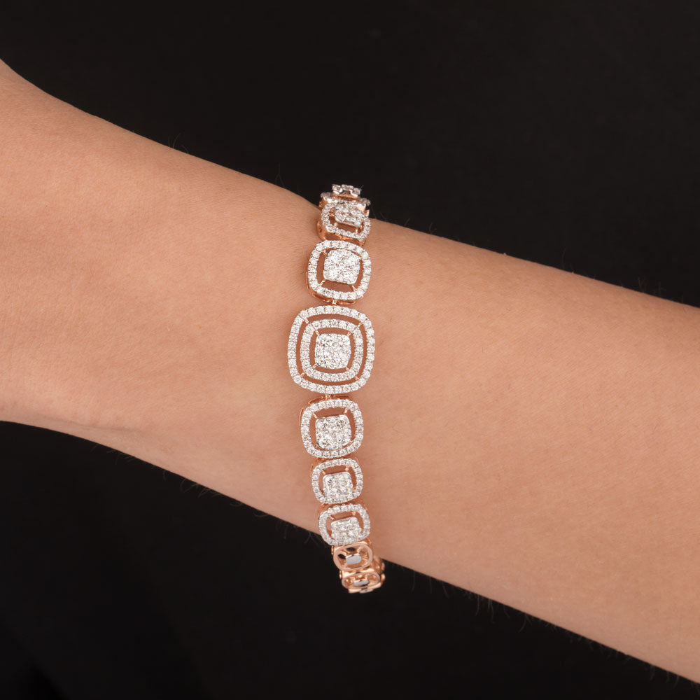 18K Rose Gold Diamond Bracelet - 2.587ct VVS-VS-GH