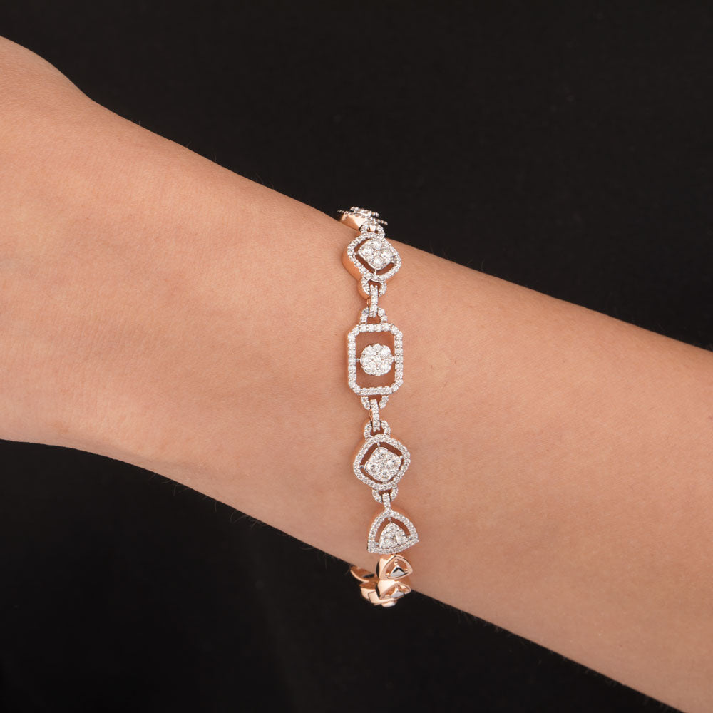 18K Rose Gold Diamond Bracelet - 1.578ct VVS-VS-GH