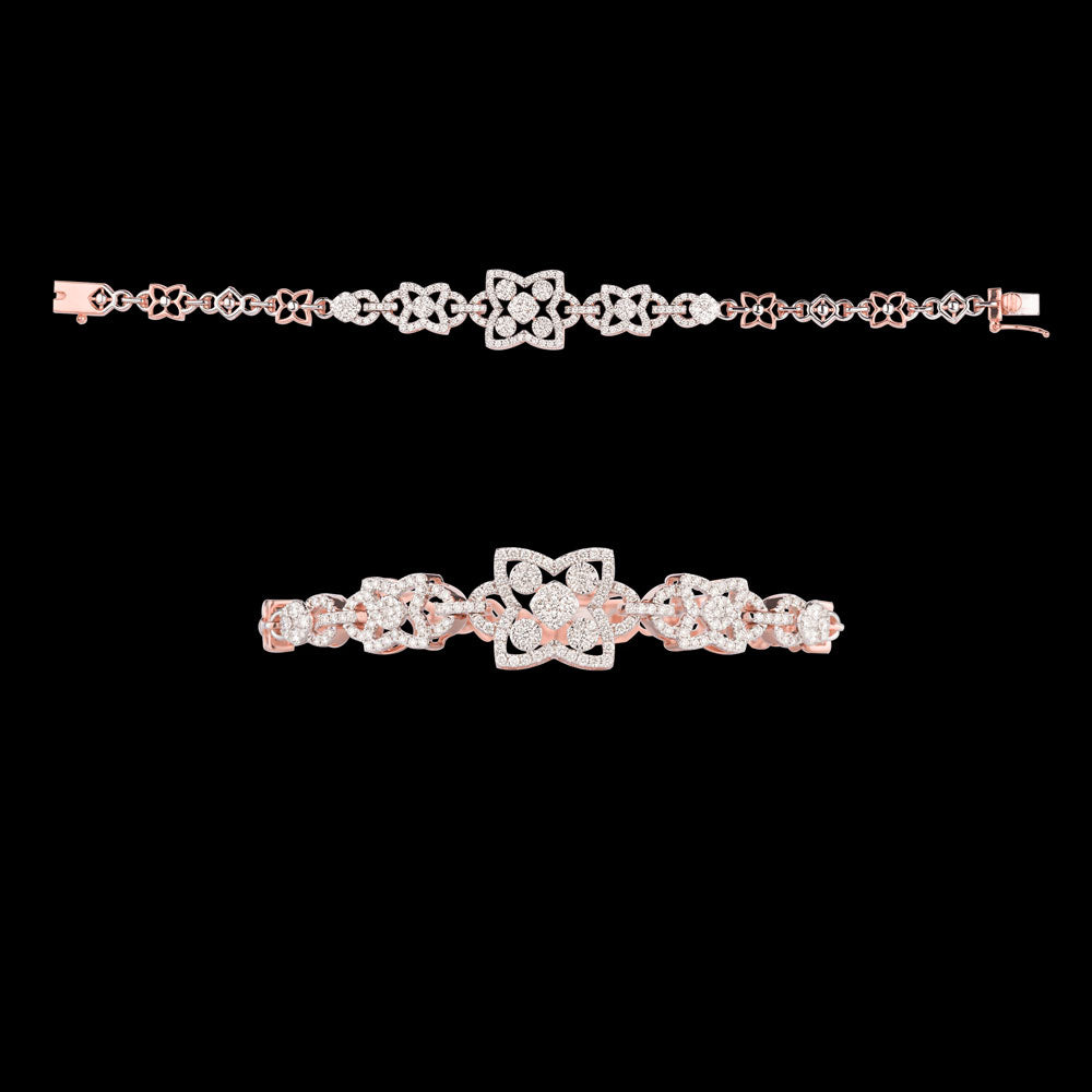 18K Rose Gold Diamond Bracelet - 1.9ct VS-GH