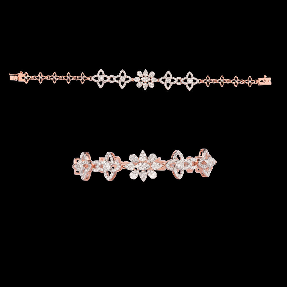 18K Rose Gold Diamond Bracelet - 1.704ct VVS-VS-GH