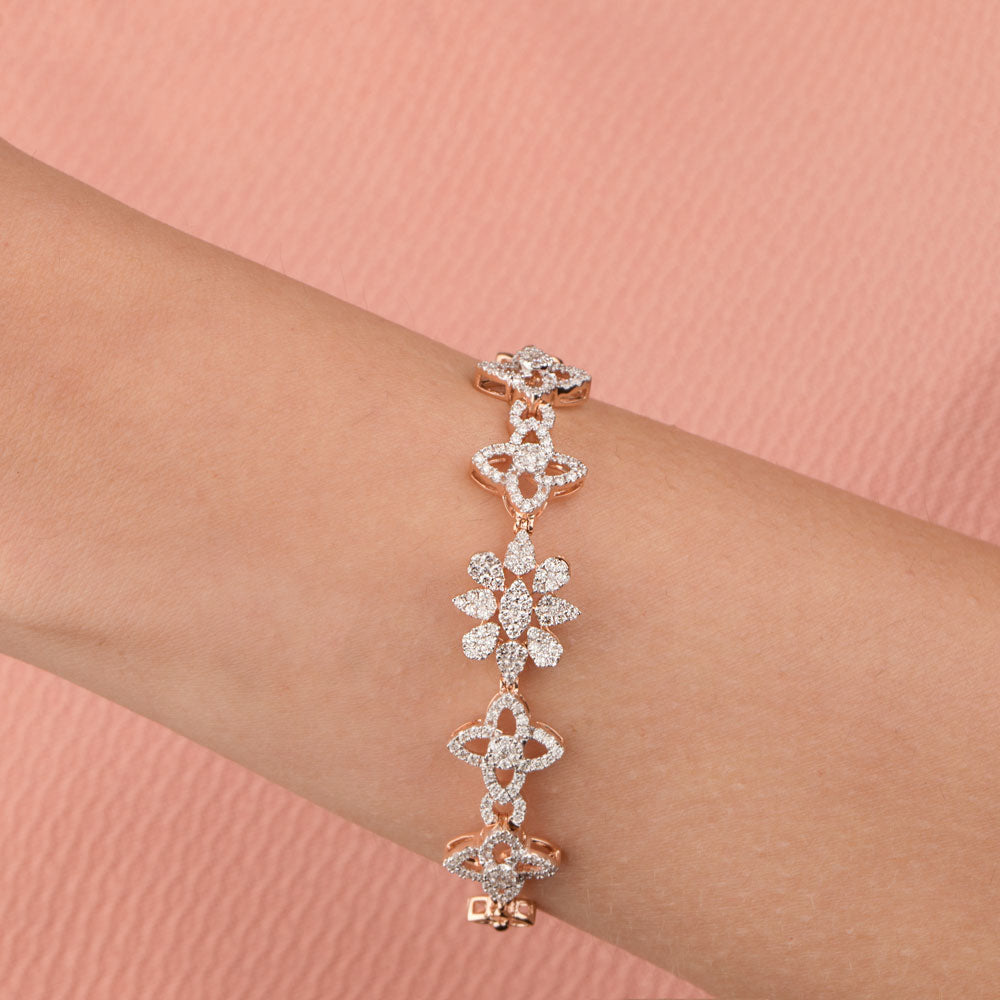 18K Rose Gold Diamond Bracelet - 1.704ct VVS-VS-GH