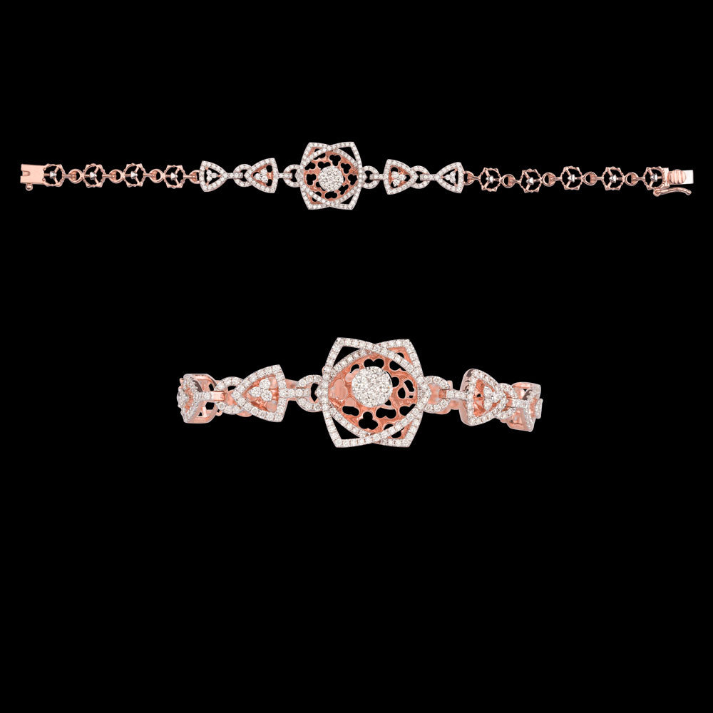 18K Rose Gold Diamond Bracelet - 1.766ct VVS-VS-GH
