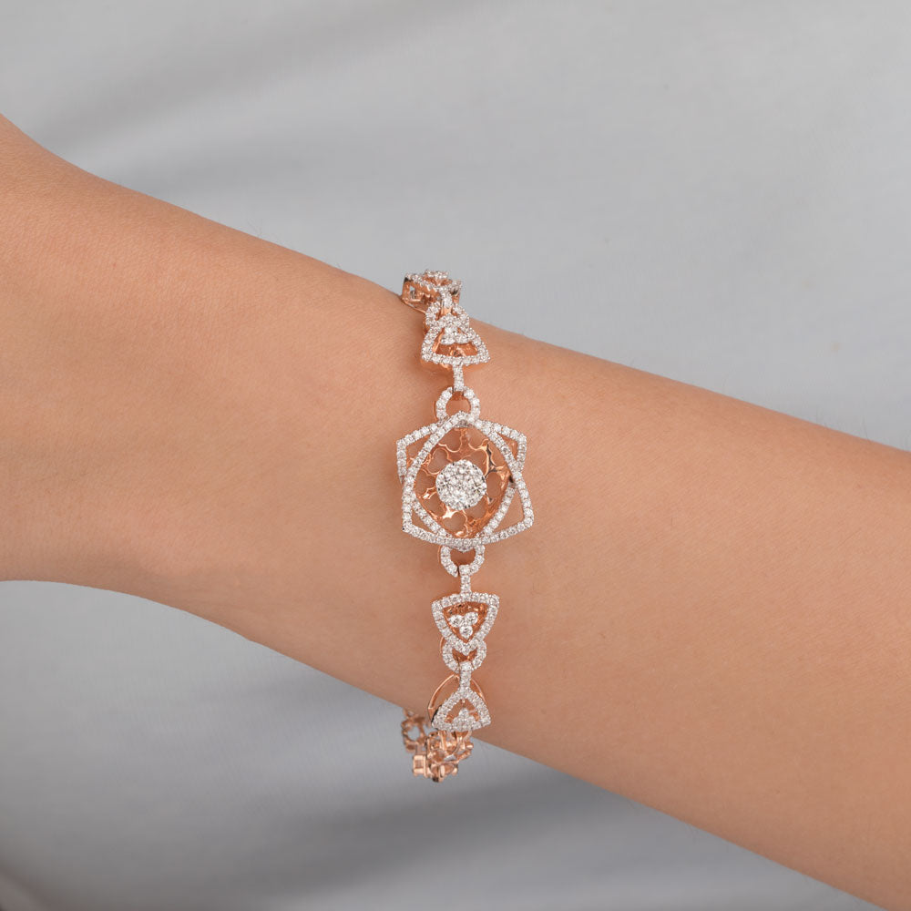18K Rose Gold Diamond Bracelet - 1.766ct VVS-VS-GH