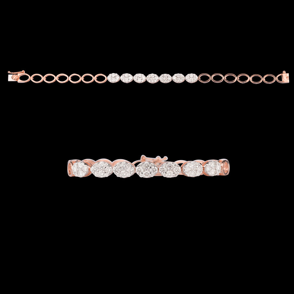 18K Rose Gold Diamond Bracelet - 2.431ct VS-SI-GH