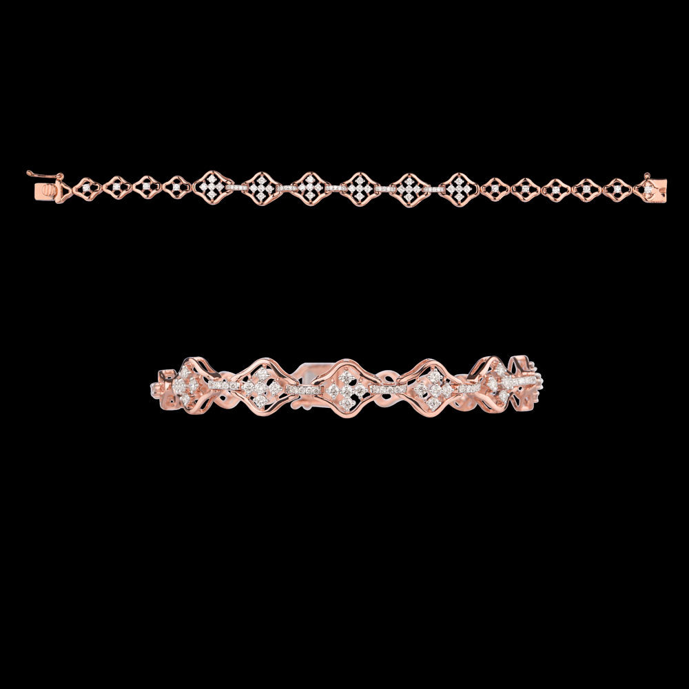 14K Rose Gold Diamond Bracelet - 1.102ct VVS-VS-GH