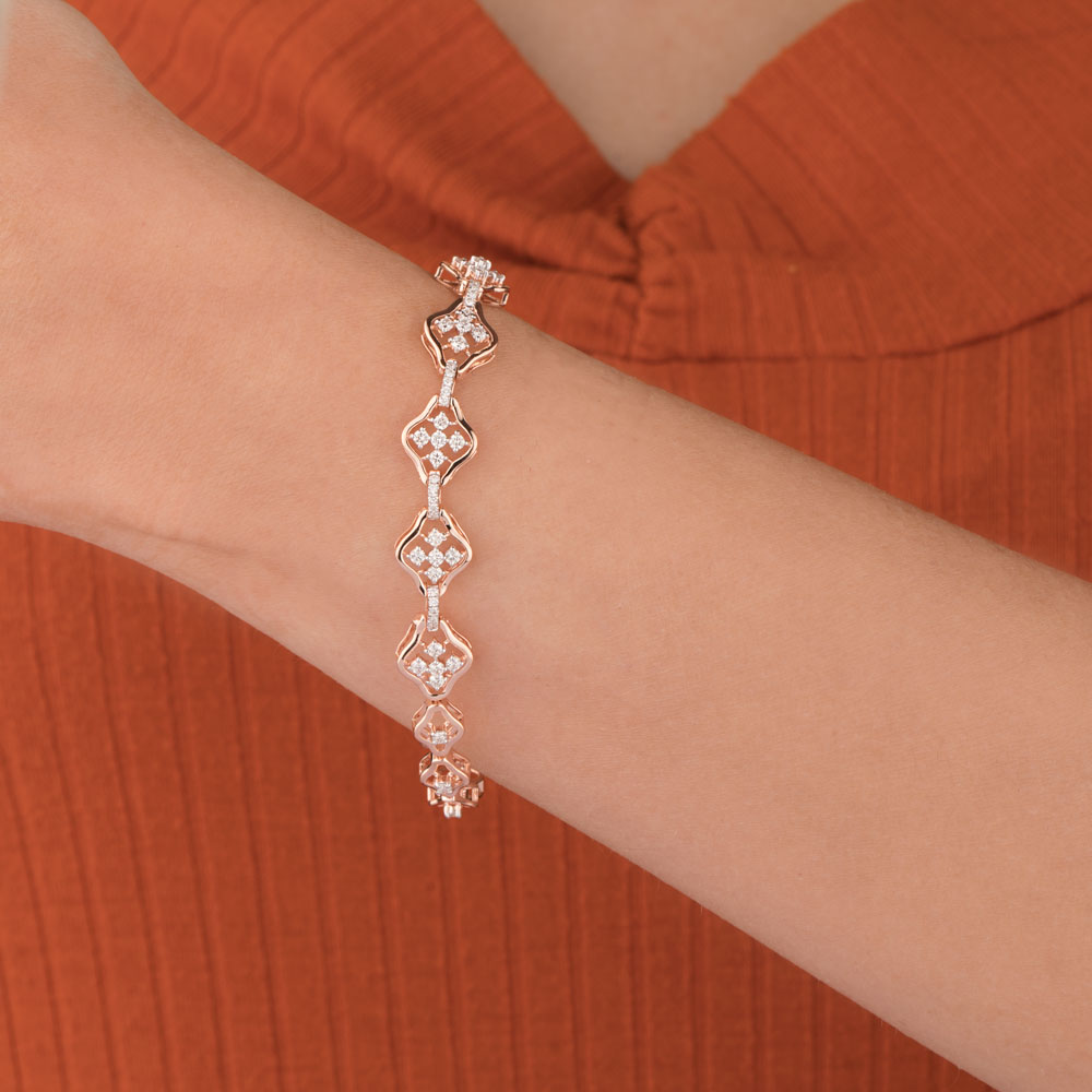 14K Rose Gold Diamond Bracelet - 1.102ct VVS-VS-GH