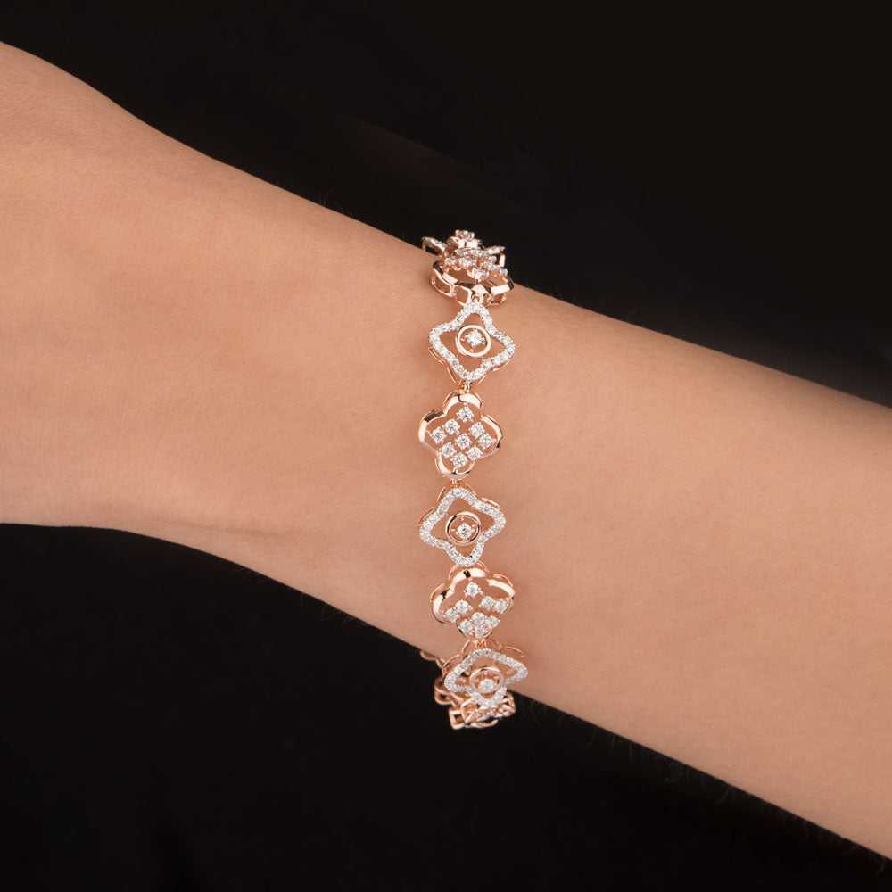 14K Rose Gold Diamond Bracelet - 1.325ct VVS-VS-GH
