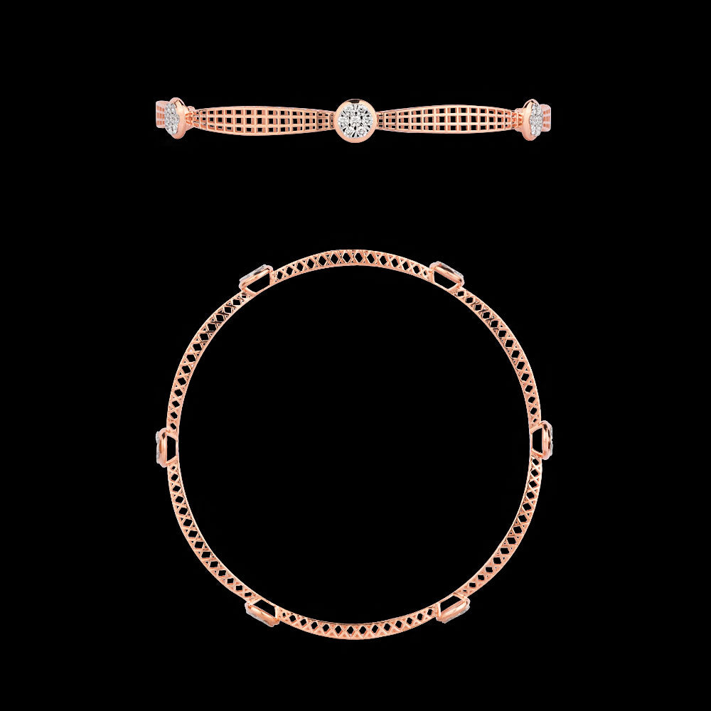 18K Rose Gold Diamond Bangle - 0.717ct VVS-VS-EF