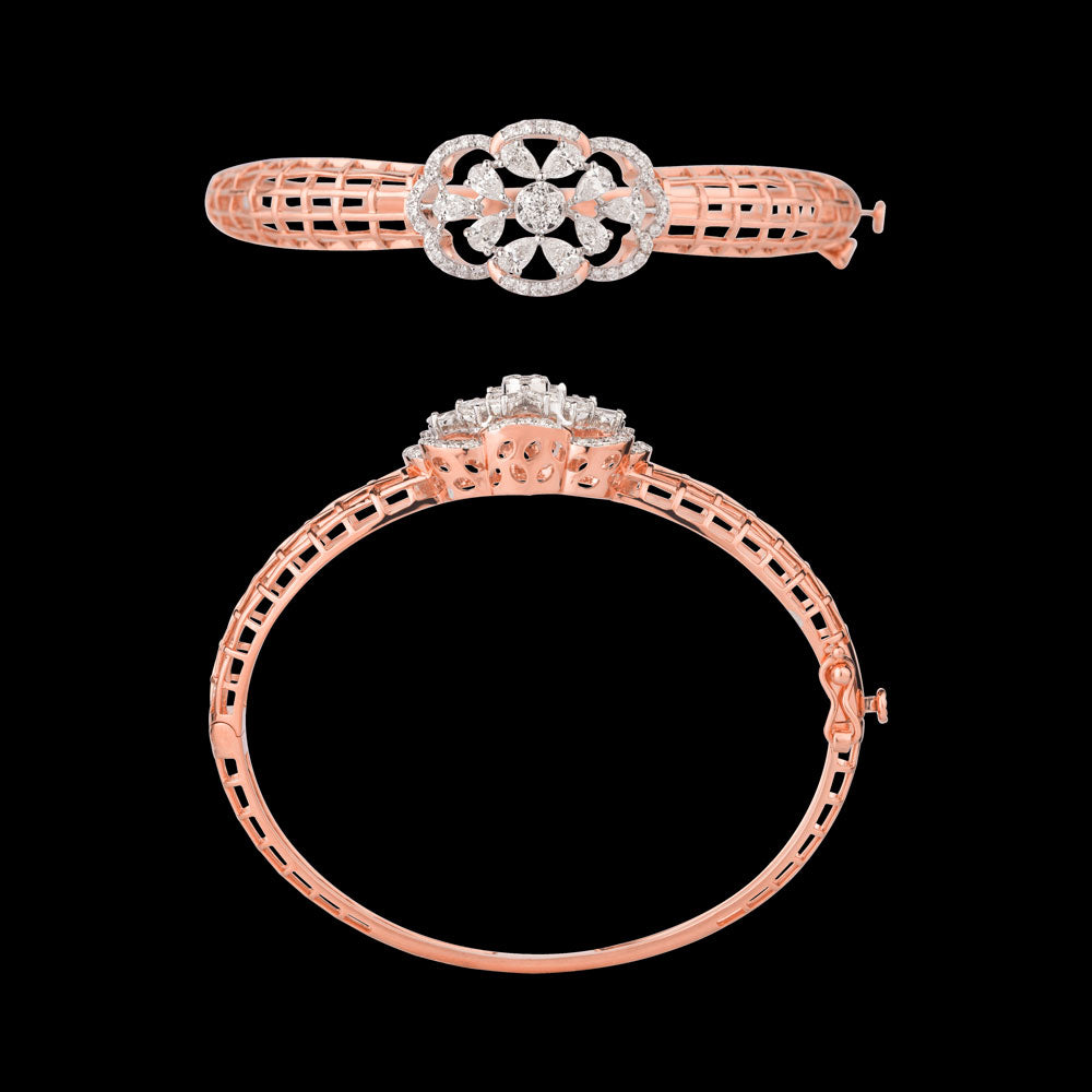 18K Rose Gold Diamond Kada - 1.526ct VS-SI-FG