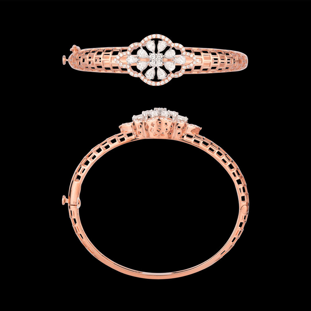 18K Rose Gold Diamond Kada - 1.516ct VS-SI-FG