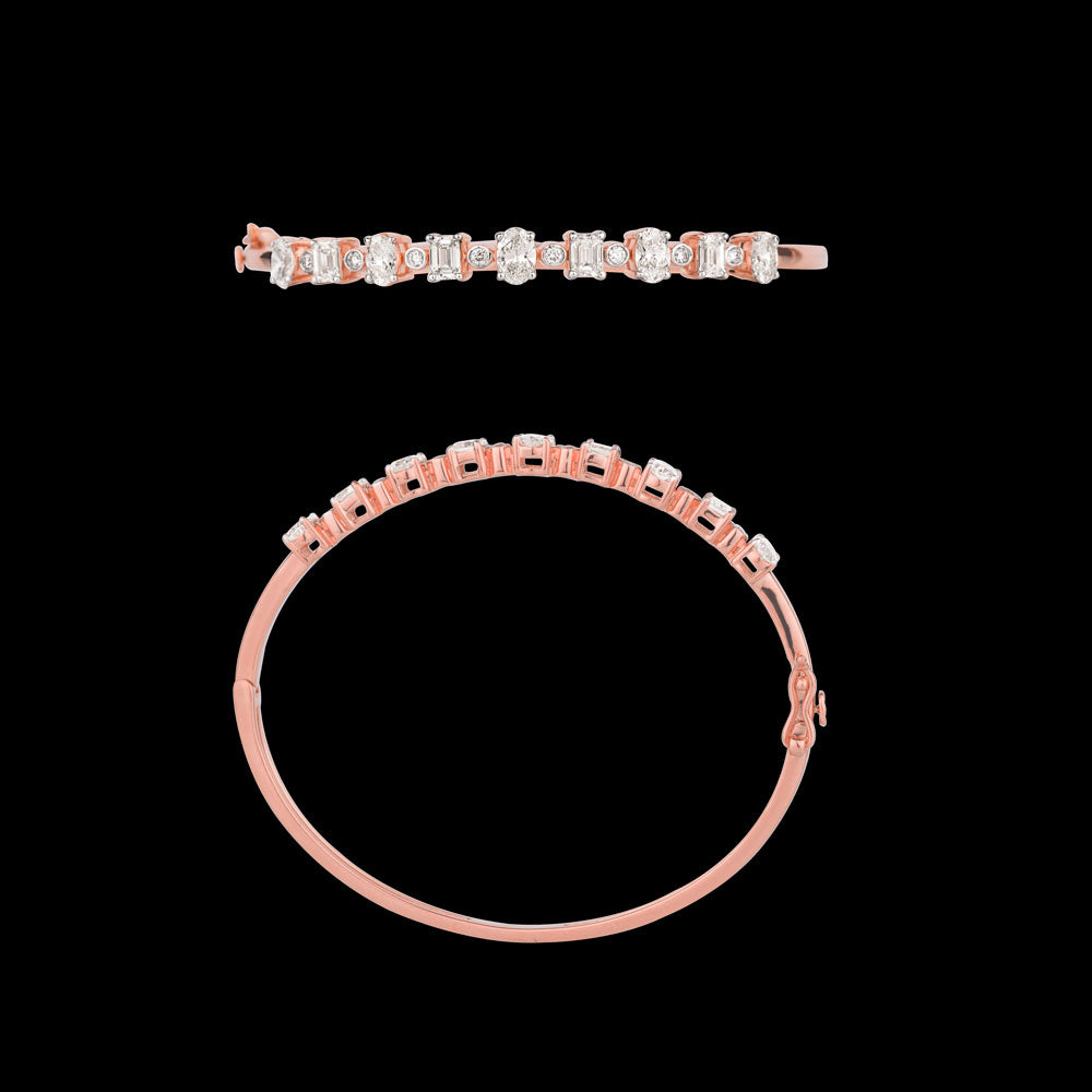 18K Rose Gold Diamond Kada - 2.86ct SI-HI