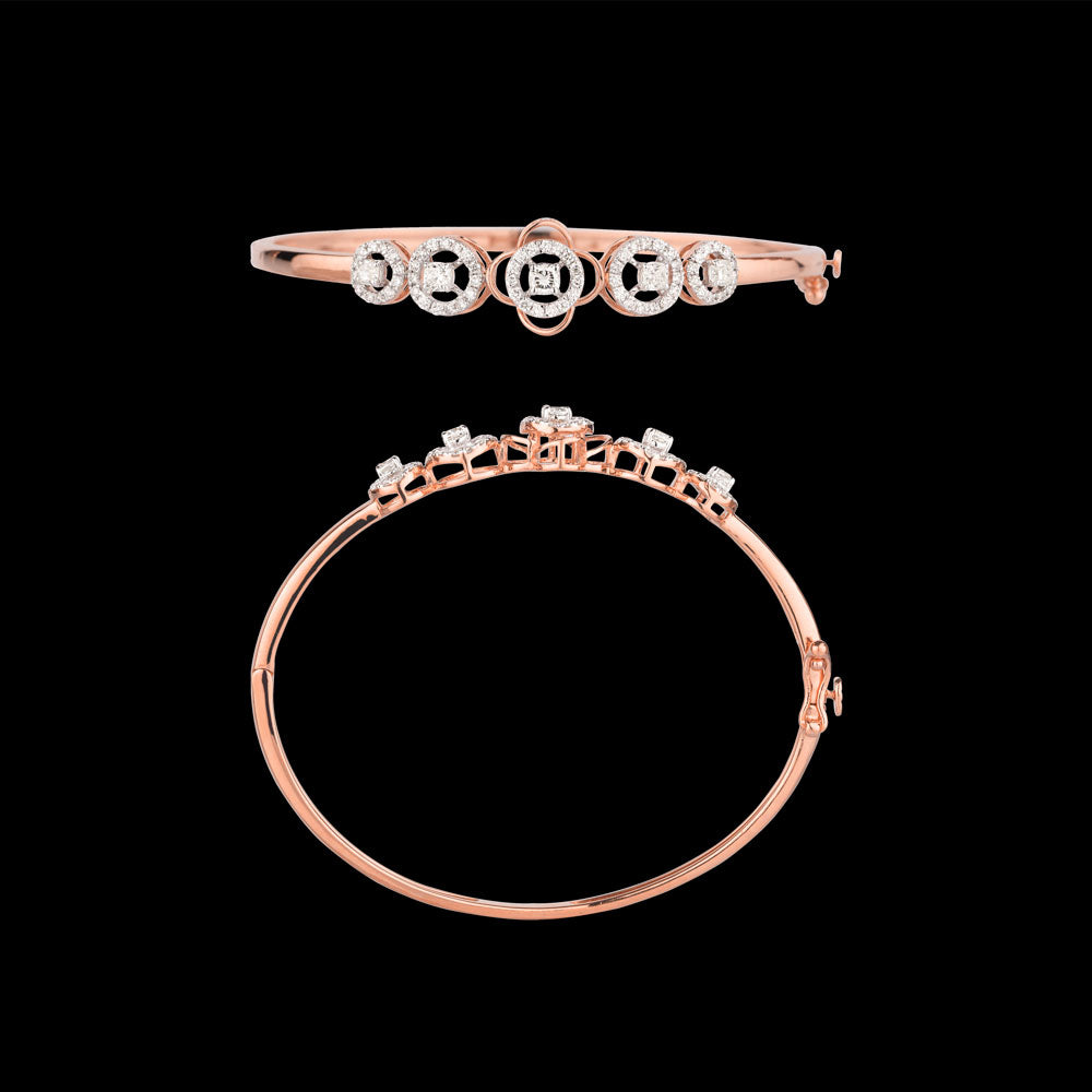 18K Rose Gold Diamond Kada - 1.282ct VS-HI