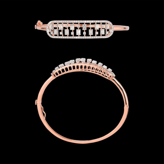 18K Rose Gold Diamond Kada - 2.464ct SI-HI