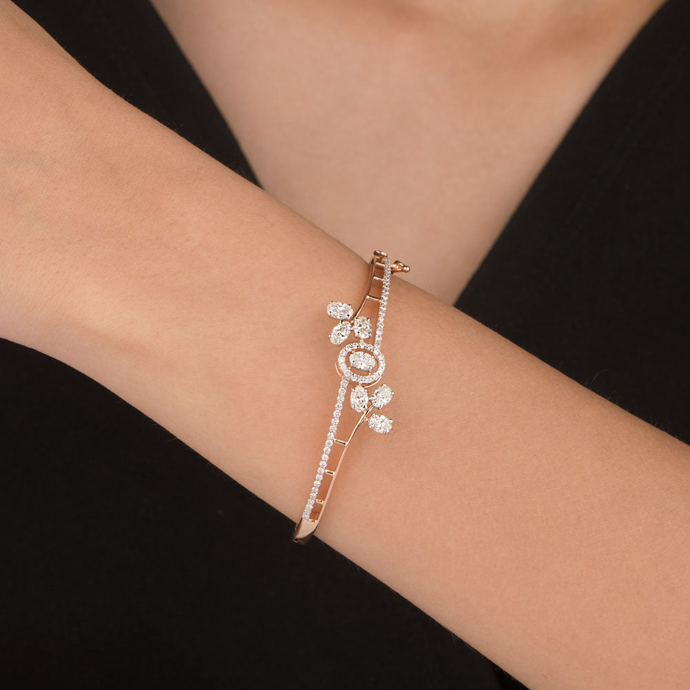 18K Rose Gold Diamond Kada - 2.352ct SI-HI