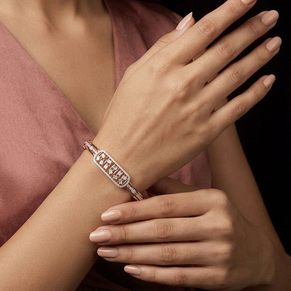 18K Rose Gold Diamond Kada - 2.138ct VS-JK