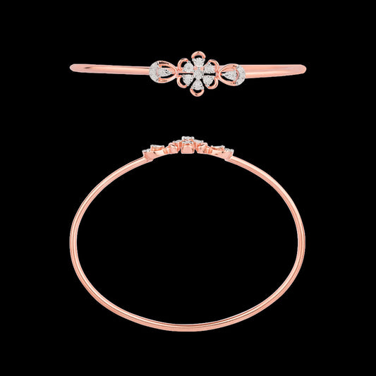 18K Rose Gold Diamond Kada - 0.136ct VVS-FG