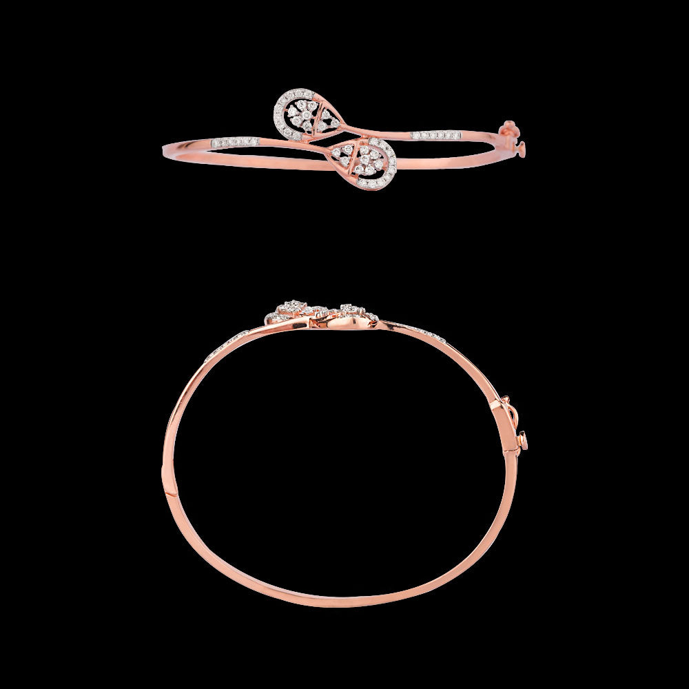 14K Rose Gold Diamond Kada - 0.48ct VVS-VS-HI
