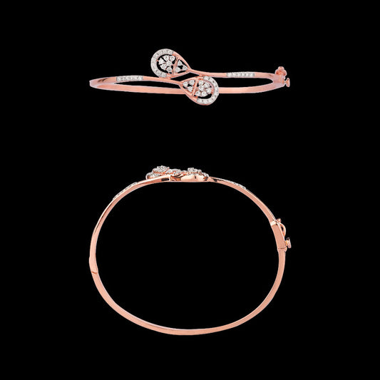14K Rose Gold Diamond Kada - 0.48ct VVS-VS-HI
