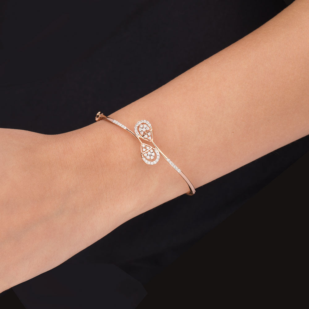 14K Rose Gold Diamond Kada - 0.48ct VVS-VS-HI