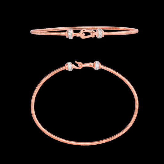 18K Rose Gold Diamond Kada - 0.278ct VS-SI-EF
