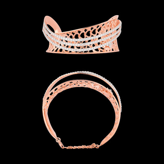 18K Rose Gold Diamond Kada - 3.686ct VS-SI-EF