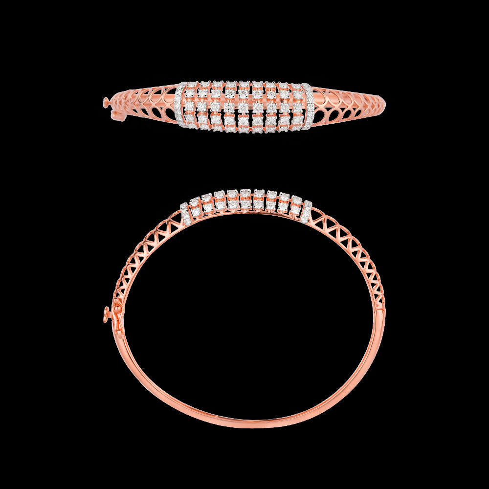 18K Rose Gold Diamond Kada - 1.673ct VVS-VS-HI