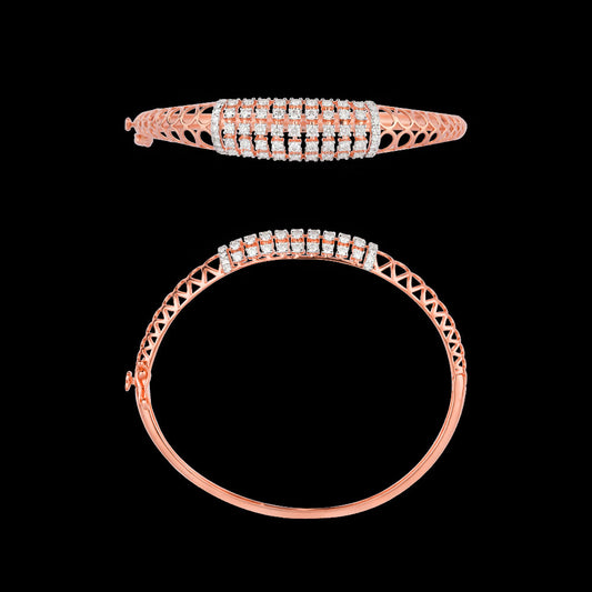 18K Rose Gold Diamond Kada - 1.673ct VVS-VS-HI