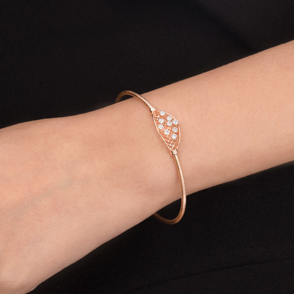 18K Rose Gold Diamond Kada - 0.375ct VVS-FG