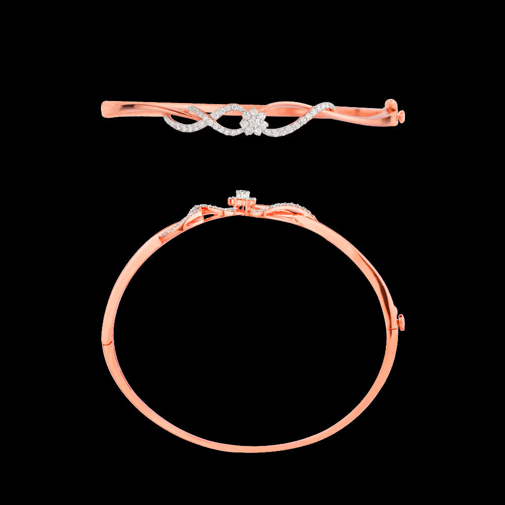 18K Rose Gold Diamond Kada - 0.475ct VVS-VS-HI
