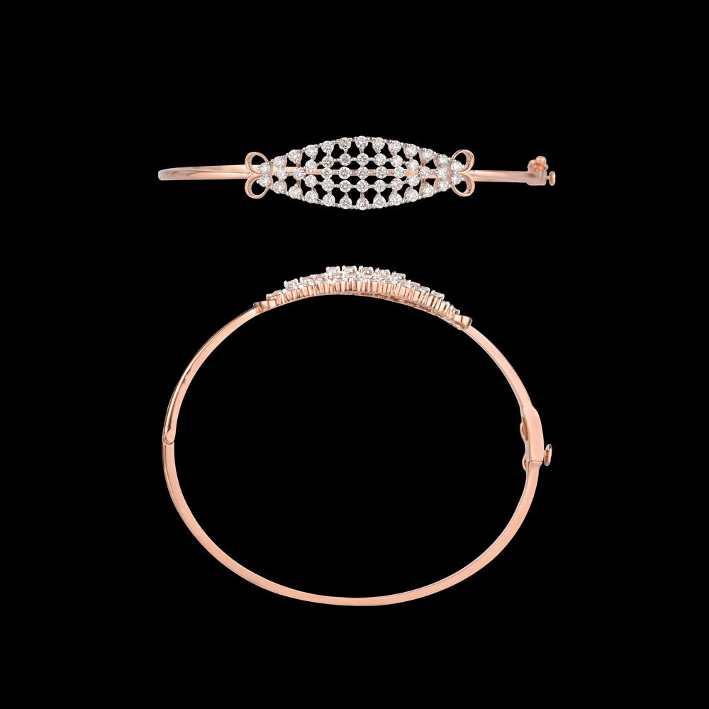 18K Rose Gold Diamond Kada - 1.209ct VS-SI-GH