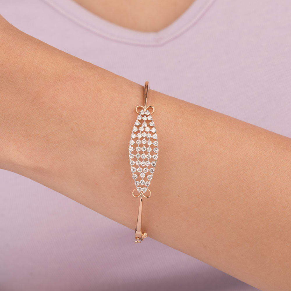 18K Rose Gold Diamond Kada - 1.209ct VS-SI-GH