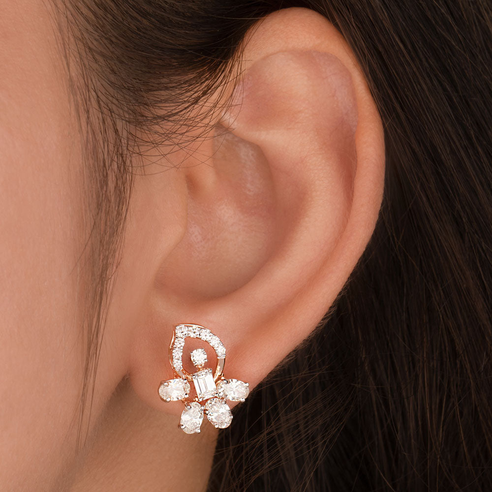 18K Rose Gold Diamond Earrings - 2.279ct SI-IJ