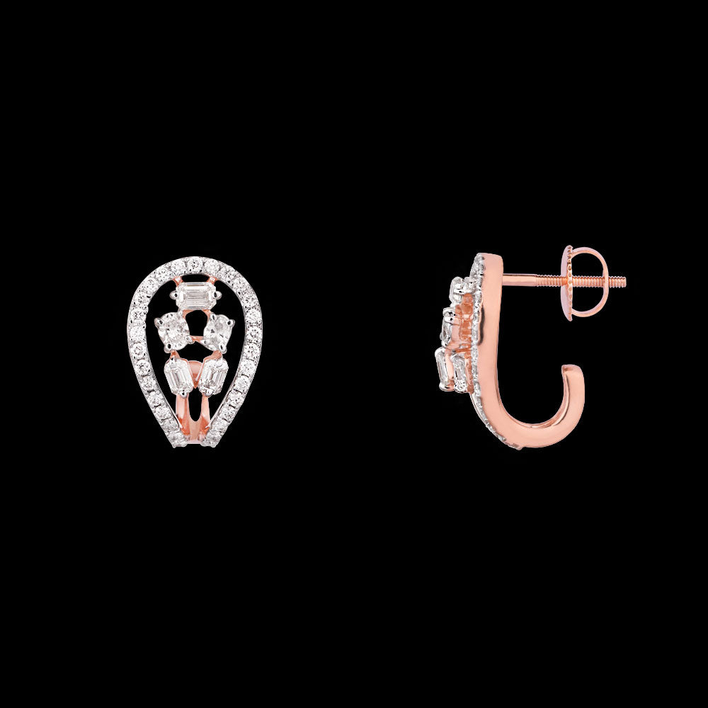 18K Rose Gold Diamond Earrings - 1.668ct VS-SI-JK