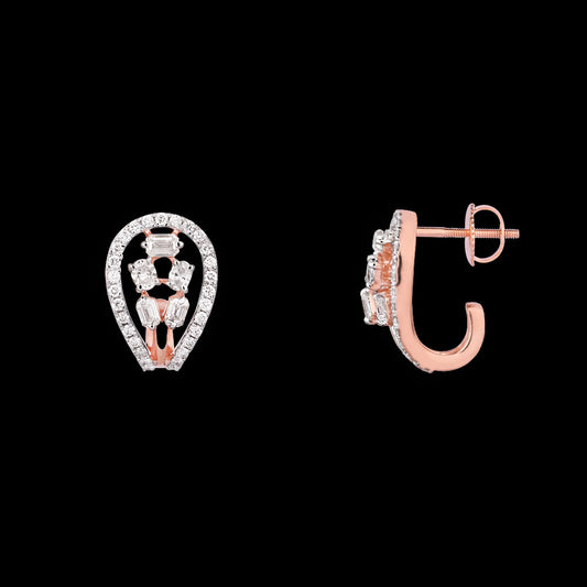 18K Rose Gold Diamond Earrings - 1.668ct VS-SI-JK