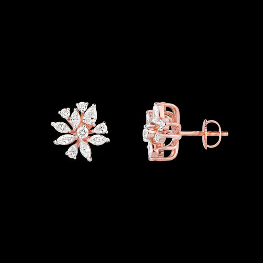 18K Rose Gold Diamond Earrings - 1.102ct VVS-EF