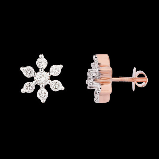 18K Rose Gold Diamond Earrings - 0.218ct VS-SI-GH