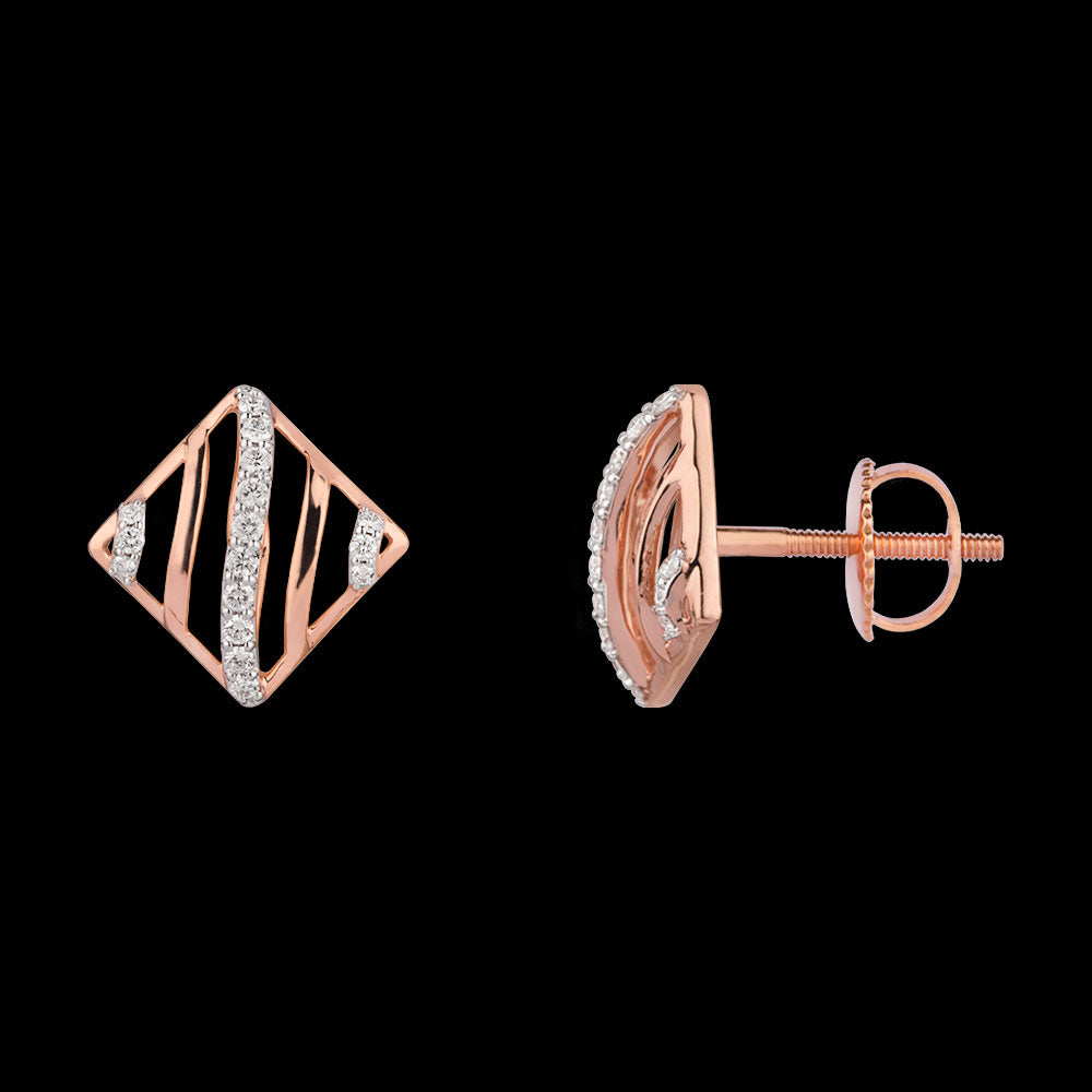 14K Rose Gold Diamond Earrings - 0.549ct VS-EF
