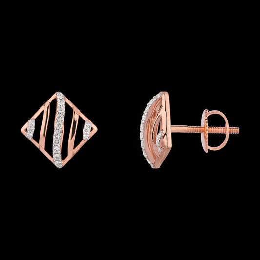 14K Rose Gold Diamond Earrings - 0.549ct VS-EF