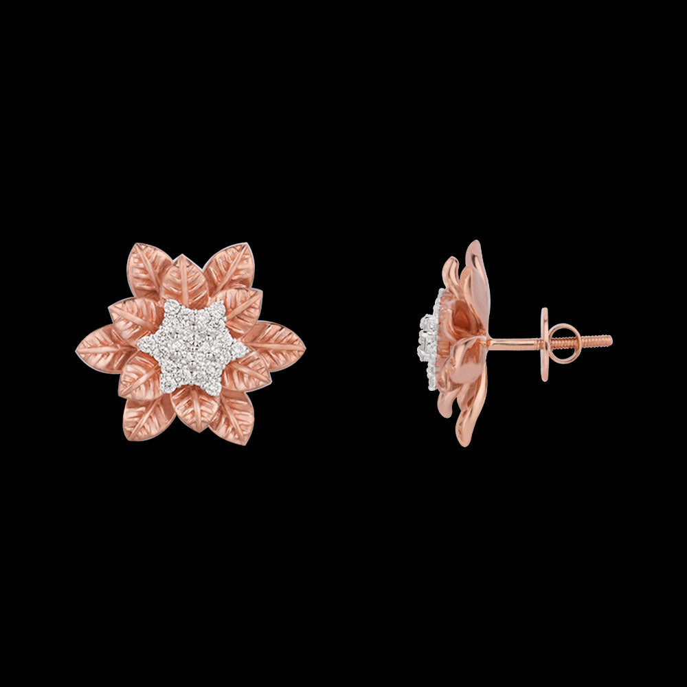 14K Rose Gold Diamond Earrings - 0.524ct VS-EF