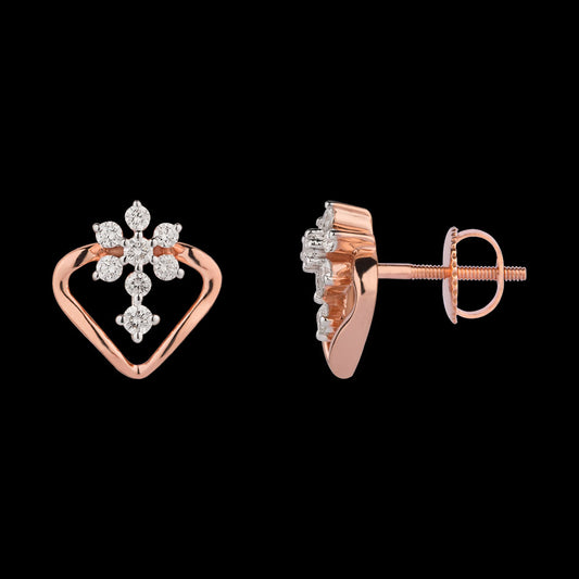 18K Rose Gold Diamond Earrings - 0.606ct VVS-VS-GH