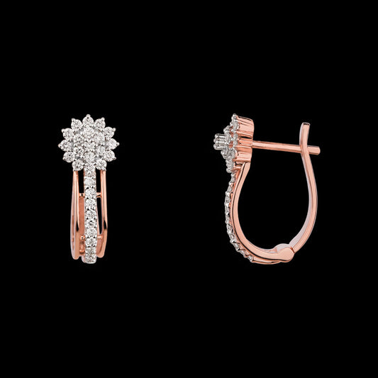 14K Rose Gold Diamond Earrings - 0.717ct VVS-VS-EF
